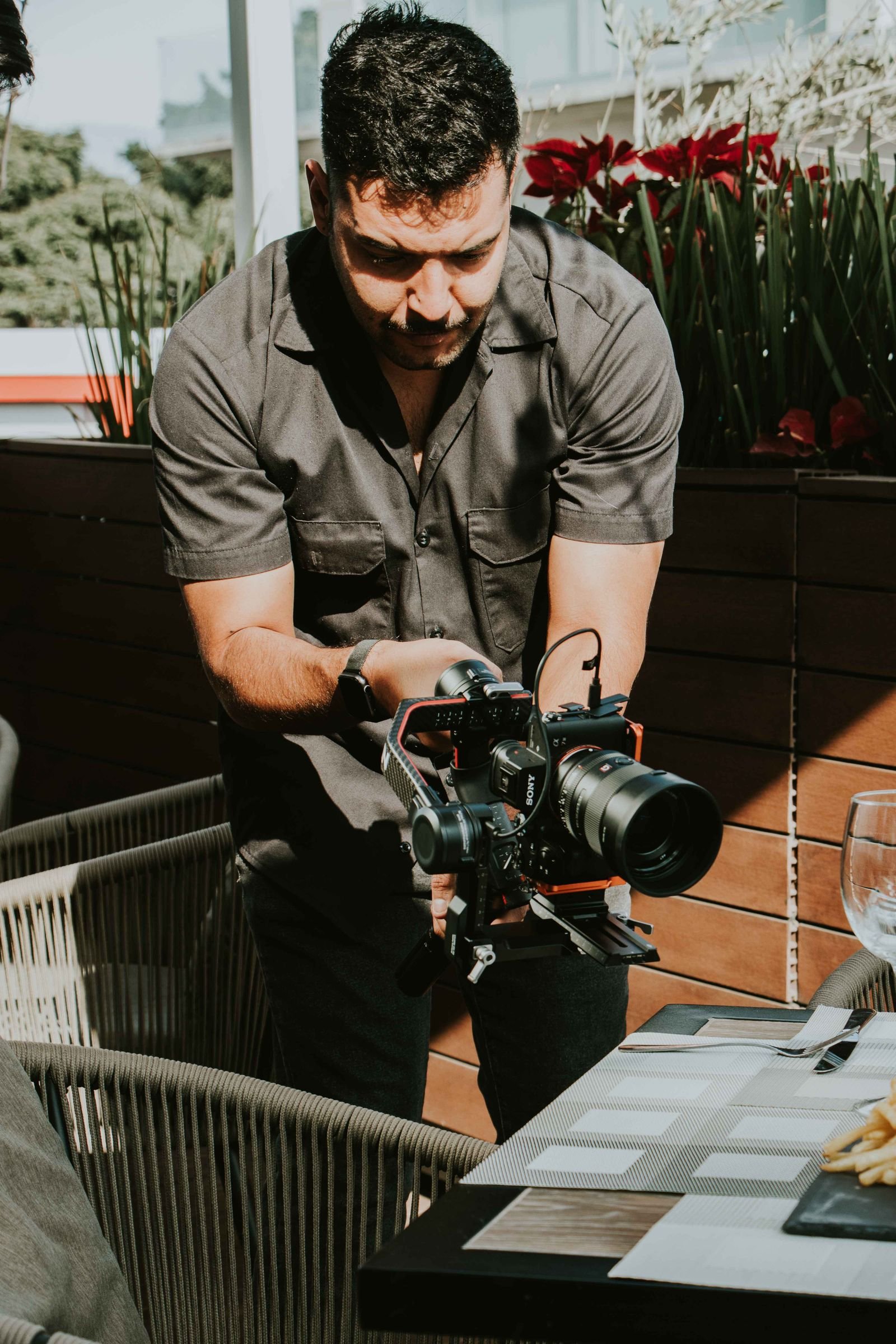 Food creator filming